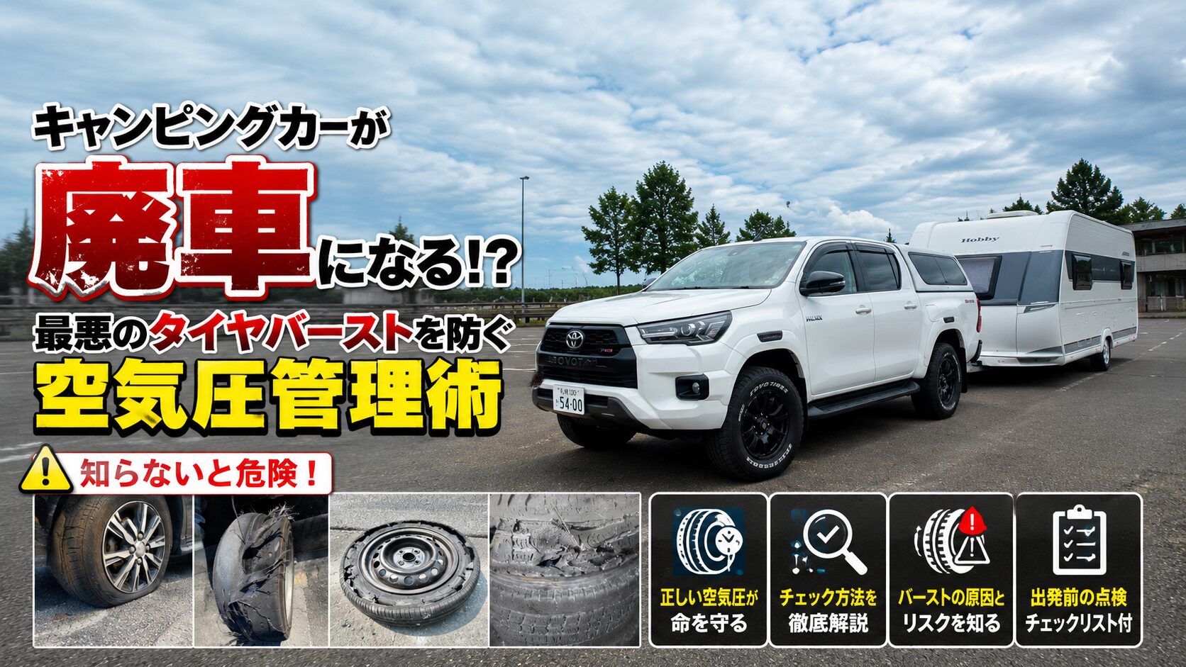 キャンピングトレーラータイヤバーストアイキャッチ画像