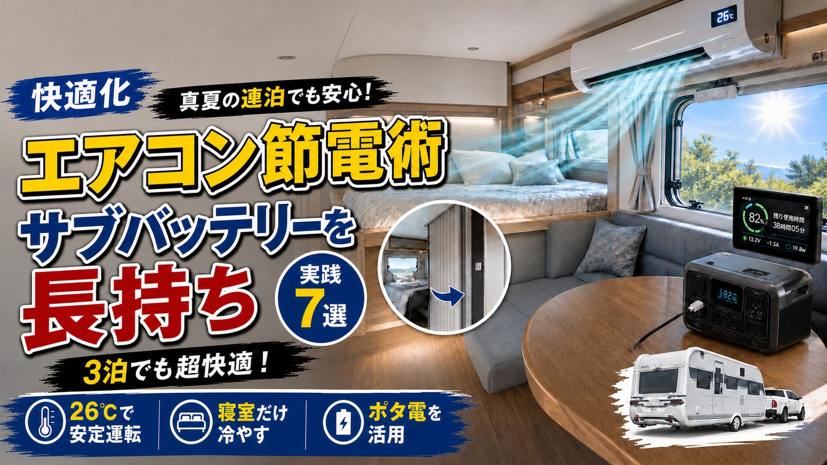 連泊サブバッテリー節約術アイキャッチ画像