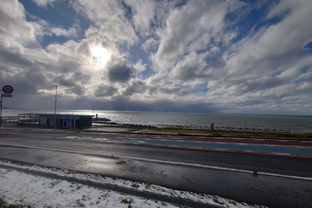 道の駅石狩あいろーど厚田から眺める夕日