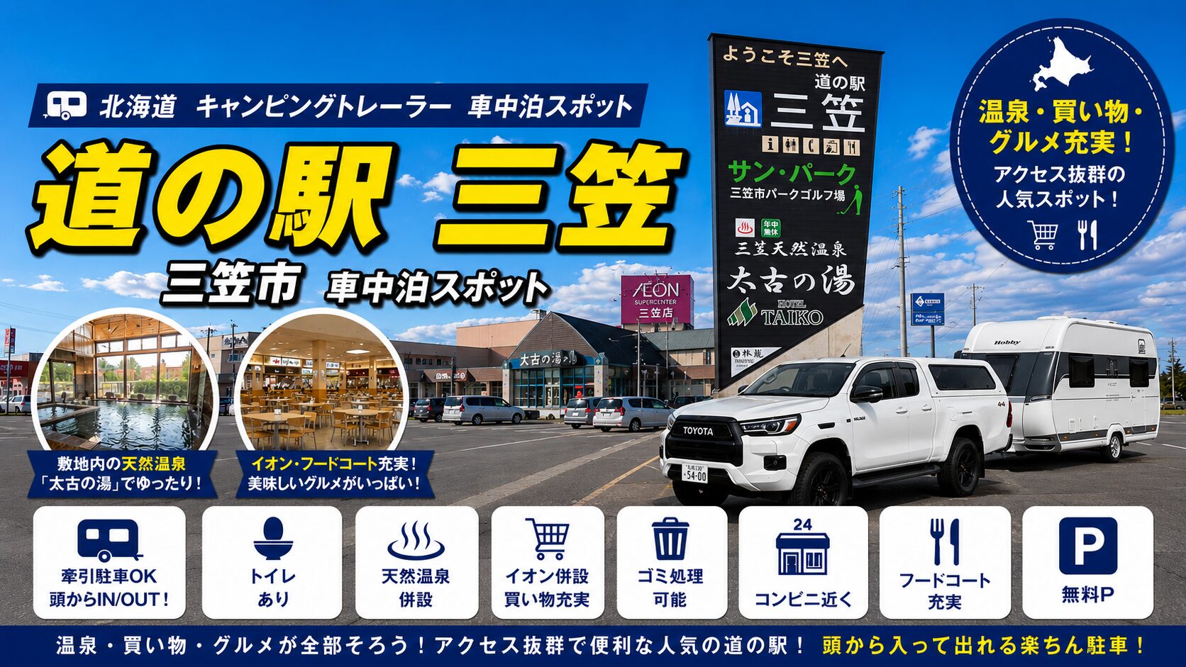 道の駅三笠車中泊スポットアイキャッチ画像