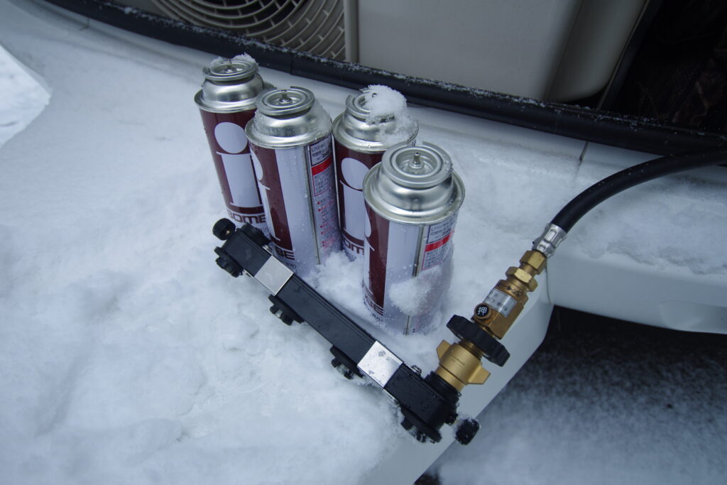 北海道の冬にカセットガスを使う方法１