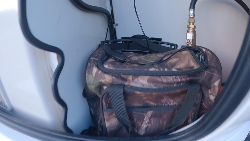 ソフトクーラーバックにガスを収納した状態