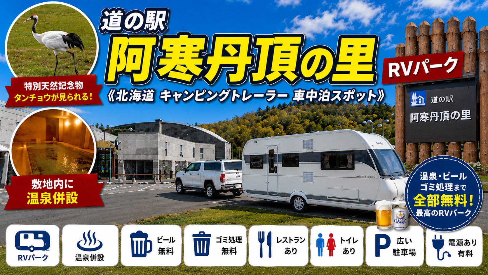 道の駅阿寒丹頂の里車中泊記アイキャッチ画像