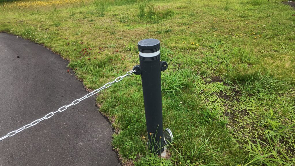 このポールが邪魔
