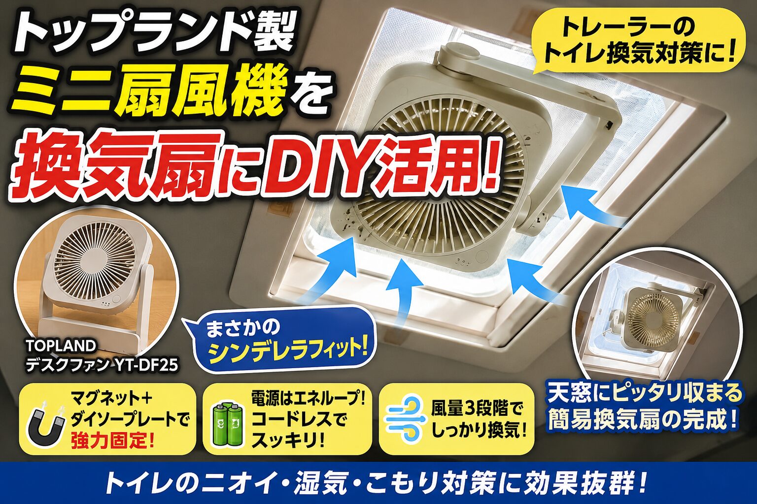 キャンピングトレーラートイレ換気扇改造アイキャッチ画像