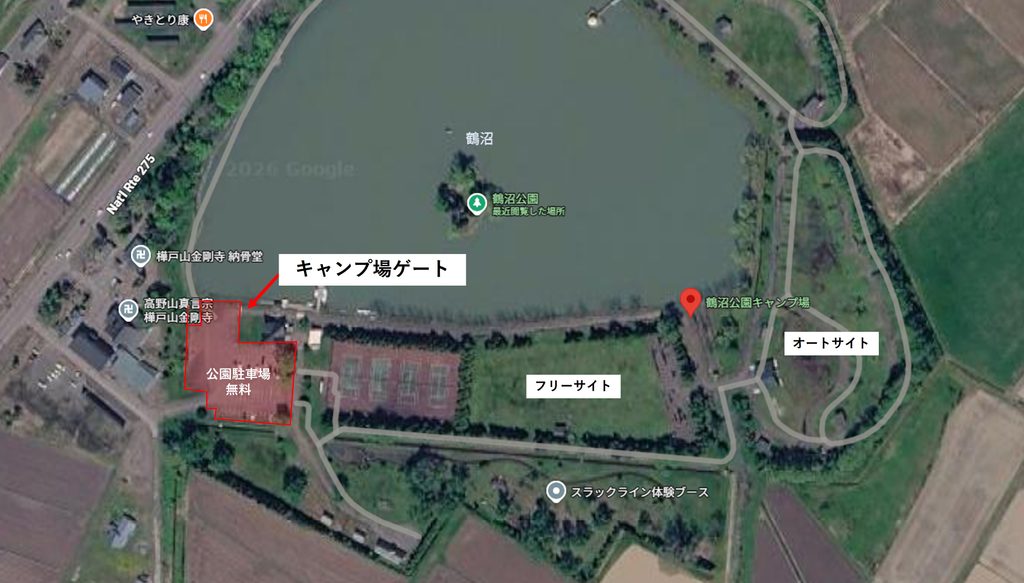 鶴沼公園駐車場のMAP
